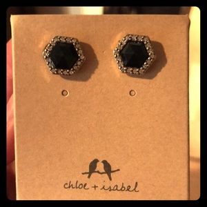 C+I Black Hexagon Studs